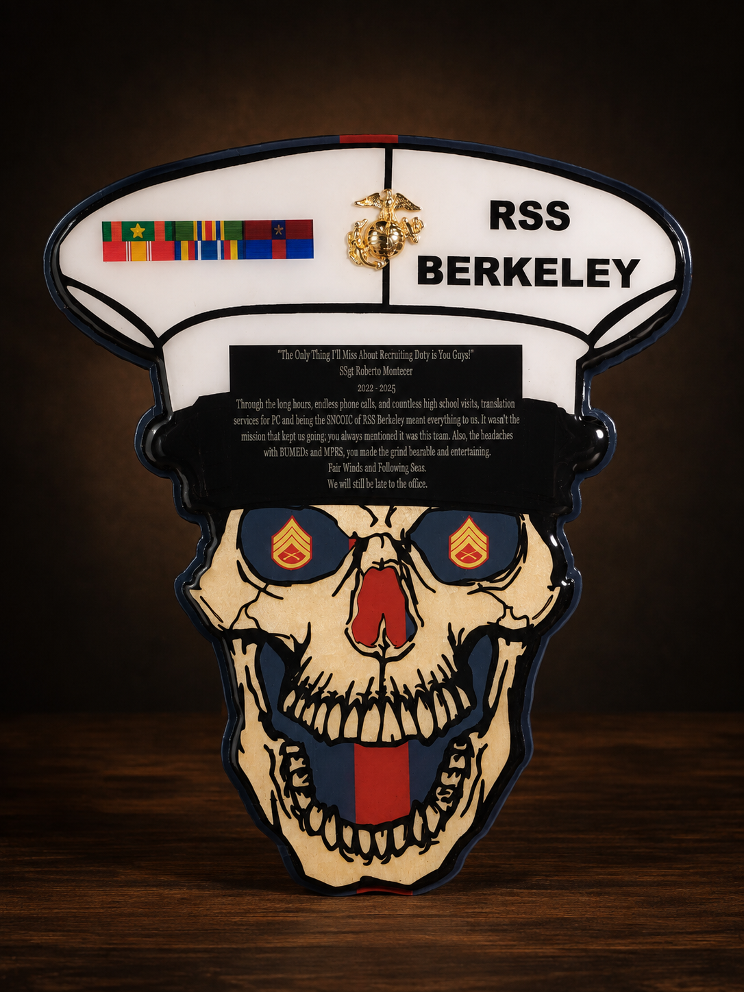 Recruiting Retirement Plaque handcrafted by Figtree Customs