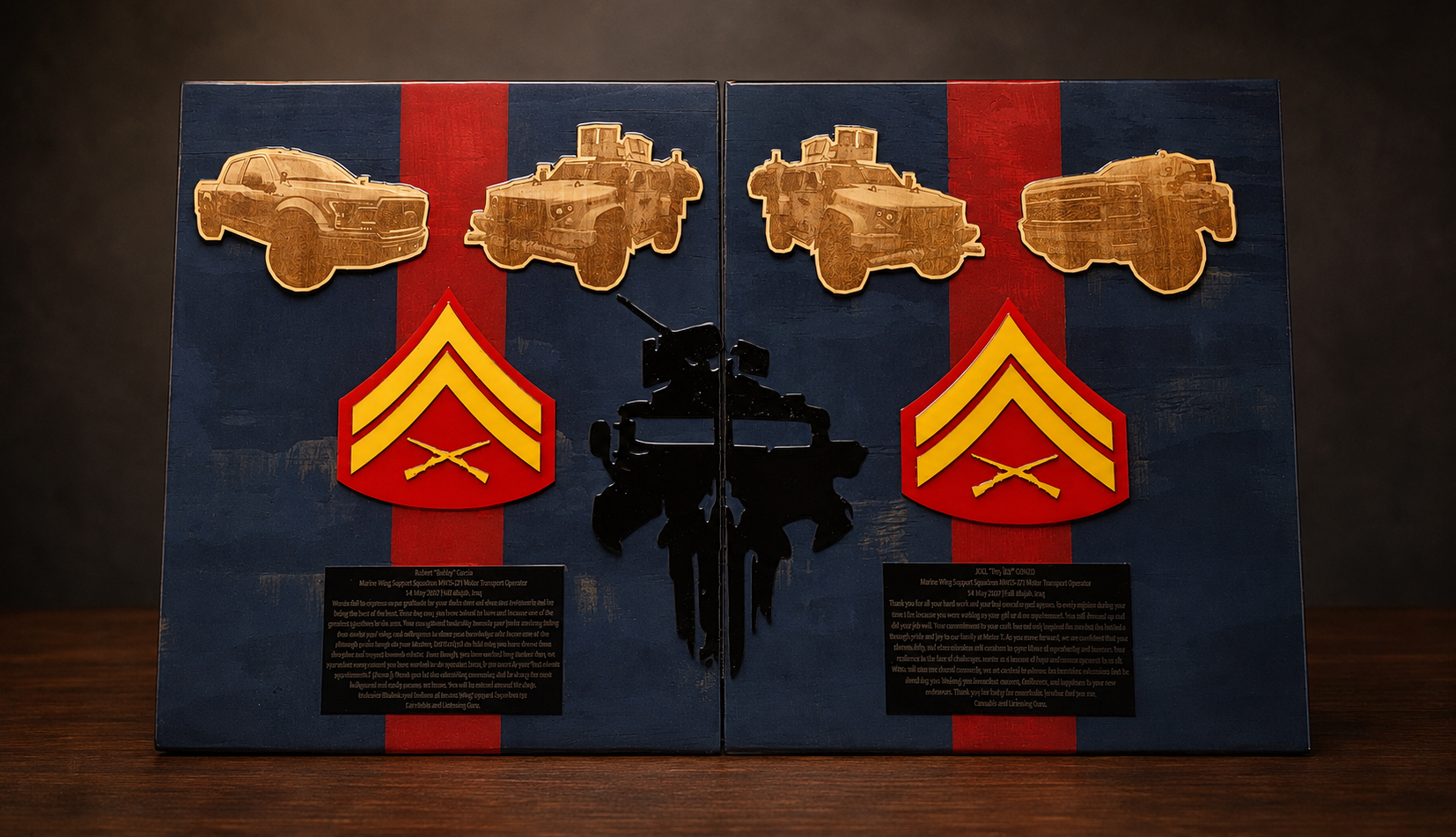 Motor Transport Dual Plaque handcrafted by Figtree Customs