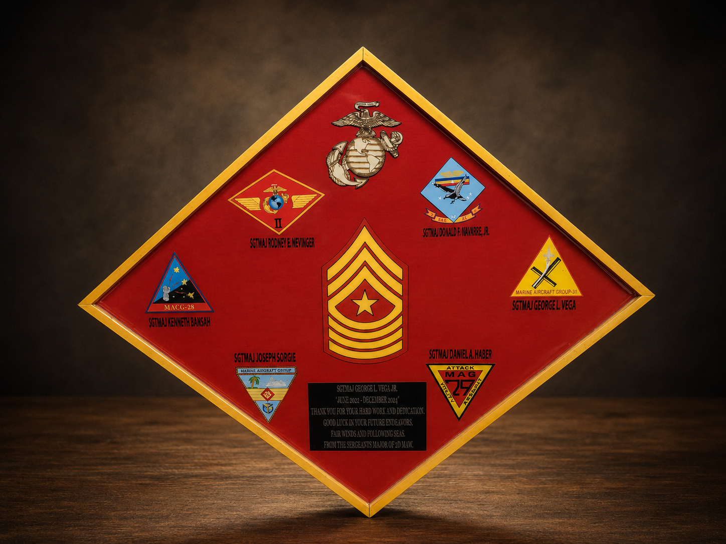 Custom Military Desk Display handcrafted by Figtree Customs