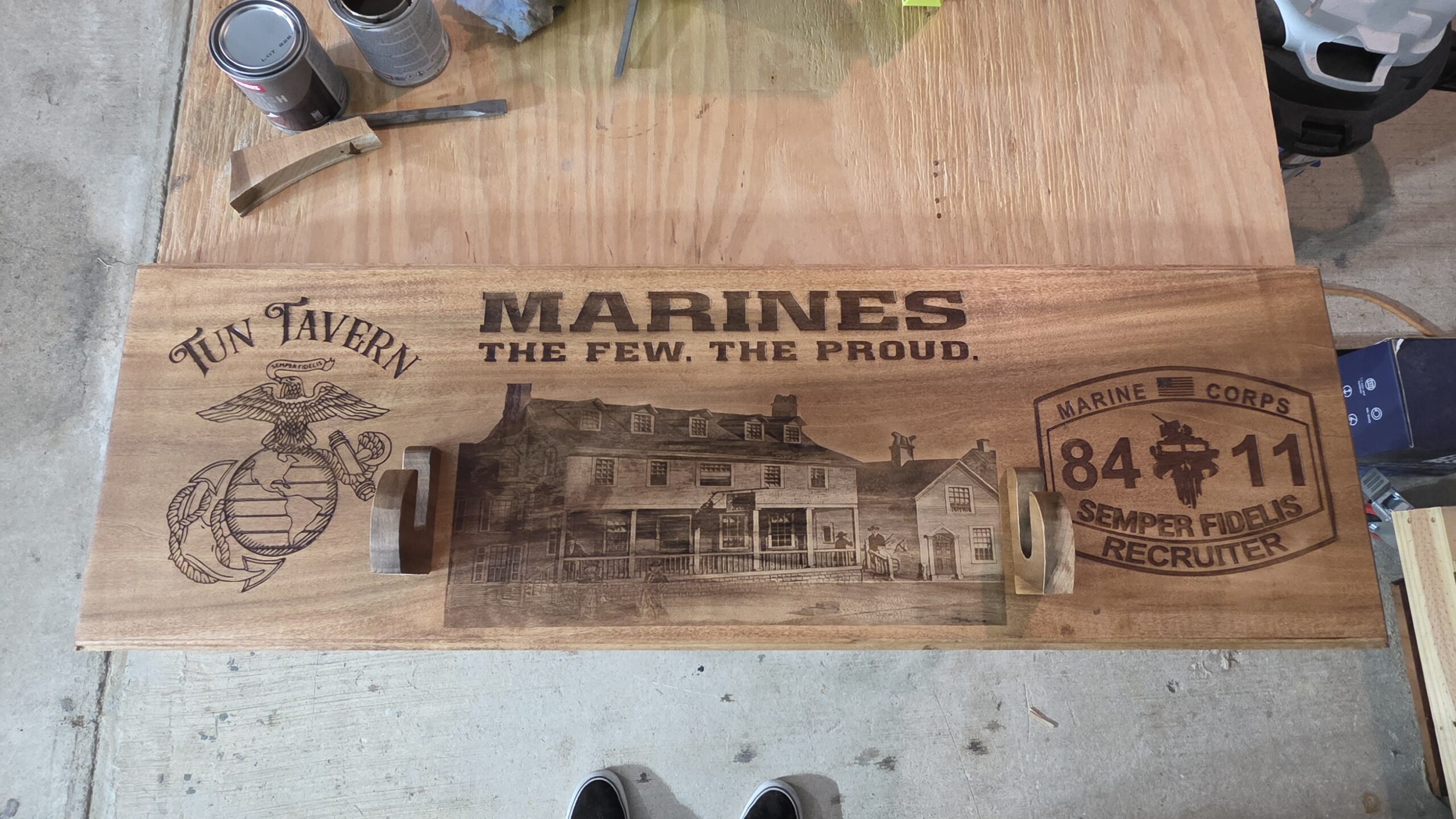 Finished handcrafted wood piece